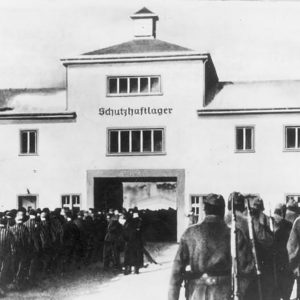 Prisoners at the gates of Sachsenhausen