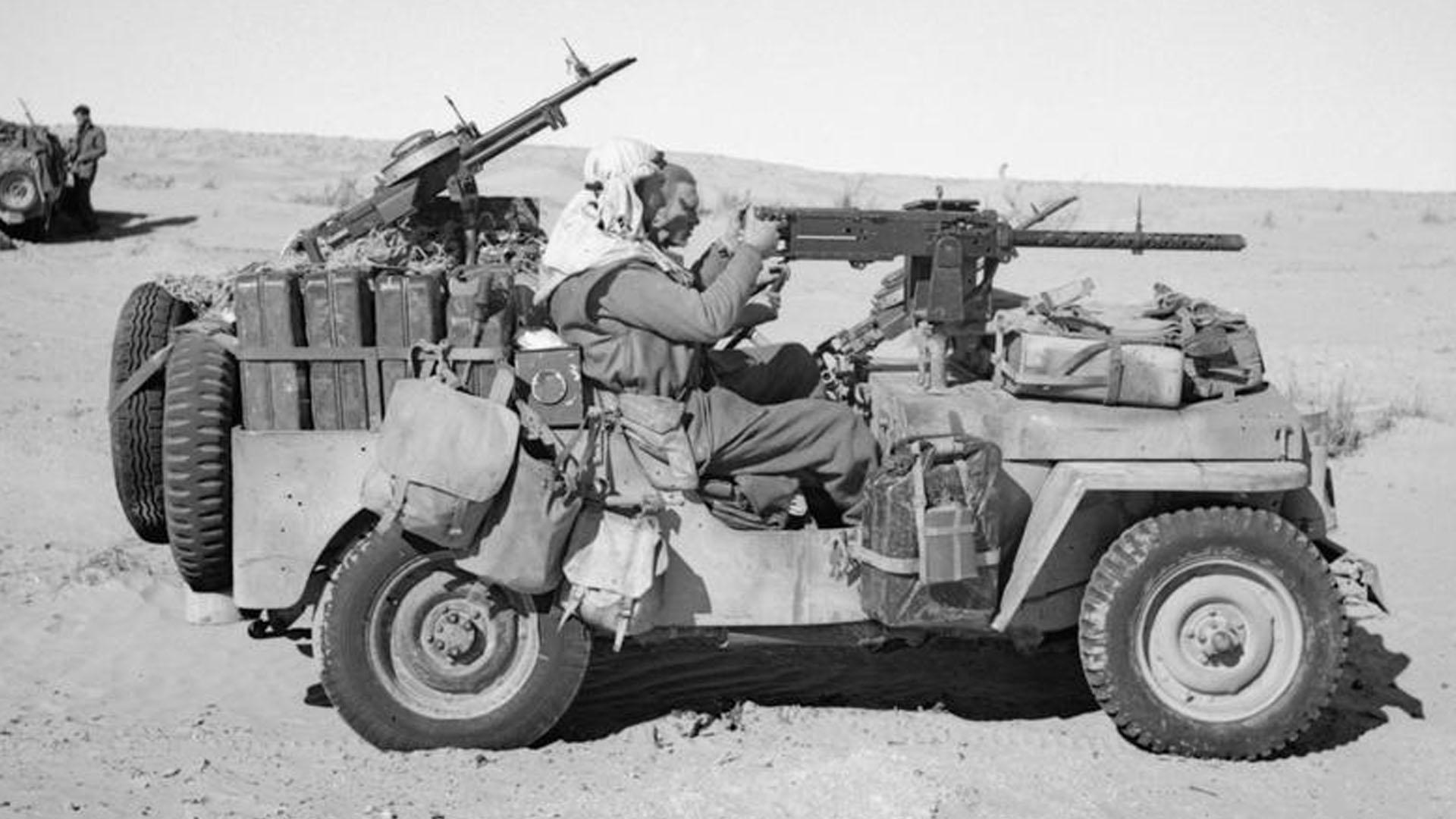 Heavily armed SAS Jeep with machine guns
