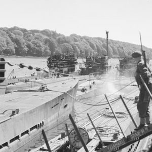 U-boats under armed guard at Lisahally
