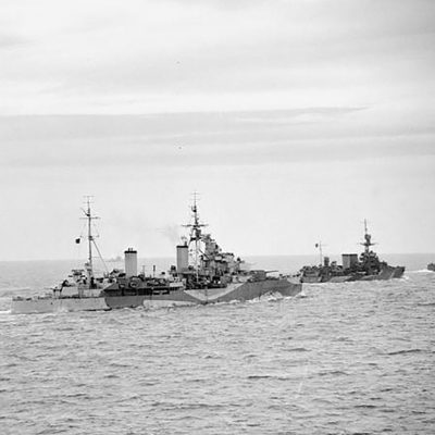 HMS Danae and cruisers bound for Normandy
